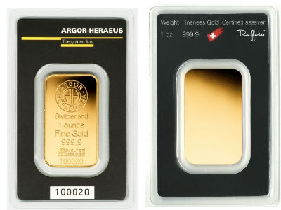 Argor Heraeus 1 Ounce Gold Bar