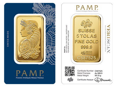 Pamp Gold Five Tola Bar