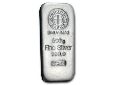 500 Gram Argor Heraeus Silver Bar