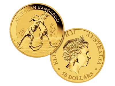 1 2 Ounce Australian Kangaroo 50 Dollar Gold Bullion Coin 50 Dollar Gold Bullion Coin