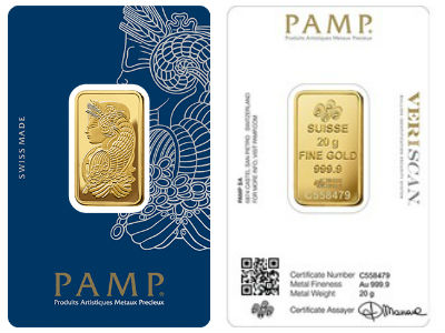 Pamp 20 Gram Gold Bar Pamp 20 Gram Gold Bar
